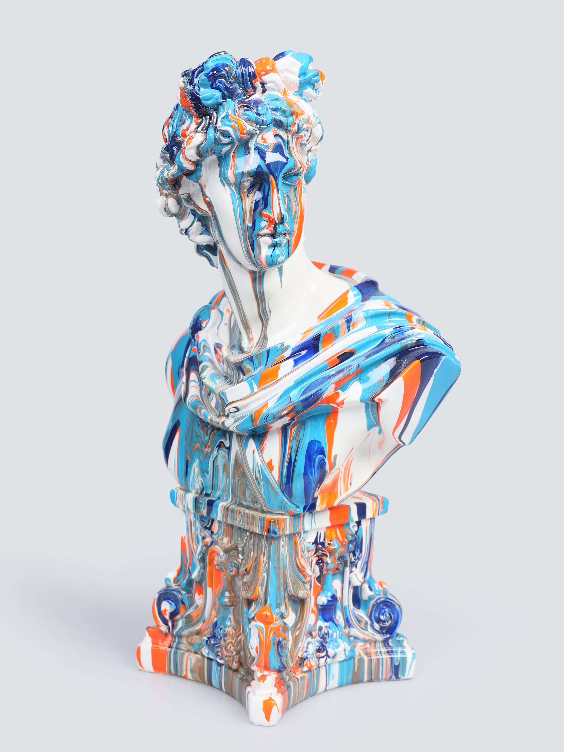Floating Color Male Multicolor Classic Bust Sculpts Decor Object