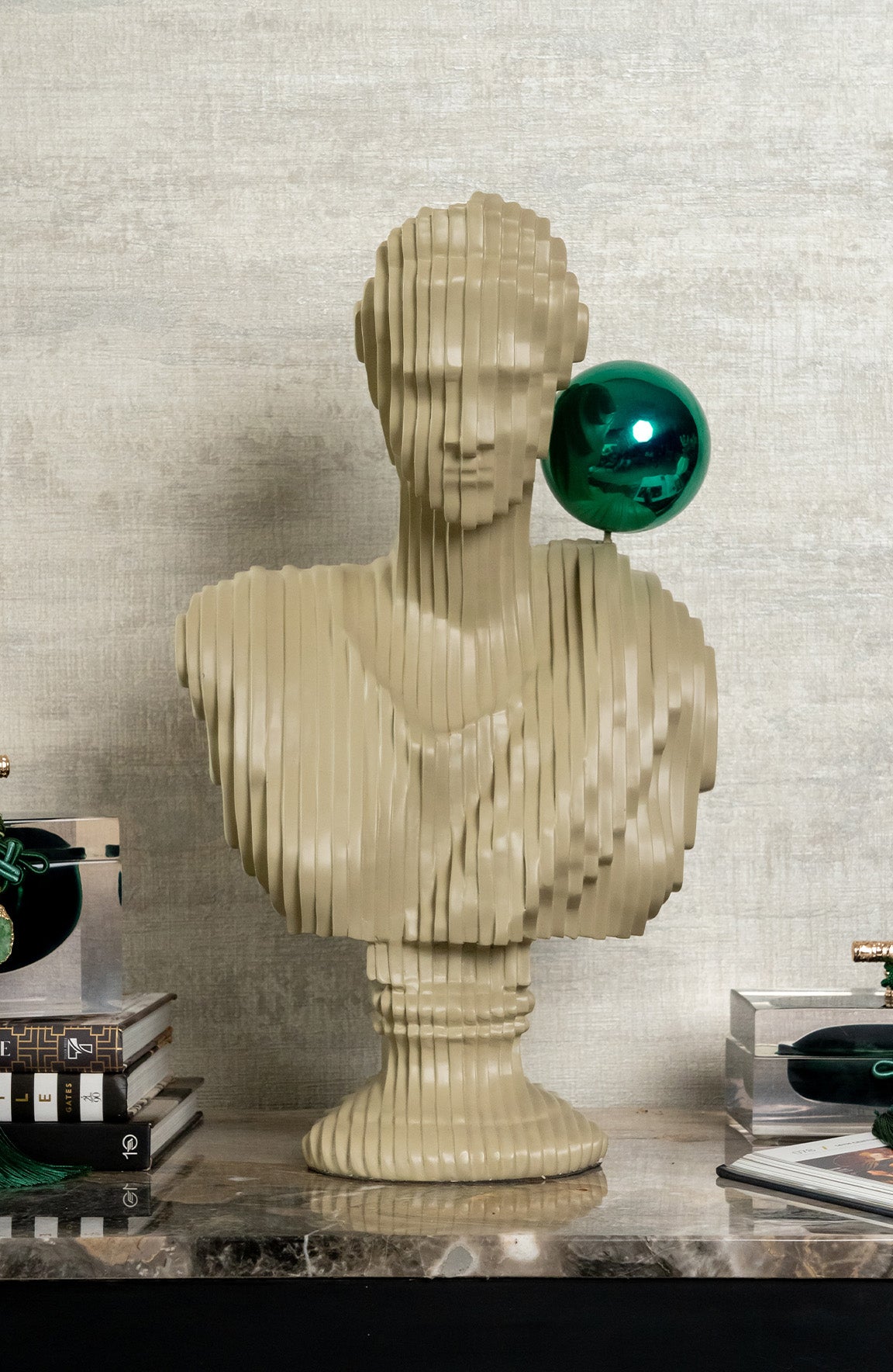 Roman Woman Cream Classic Bust Sculpts Decor Object