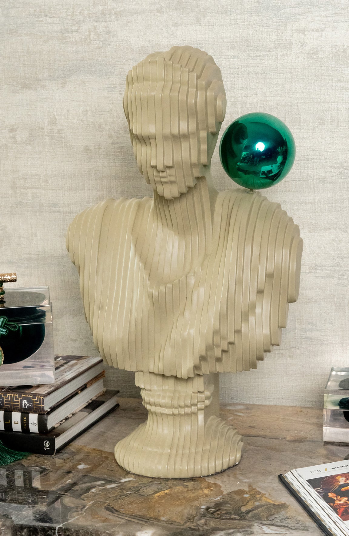 Roman Woman Cream Classic Bust Sculpts Decor Object