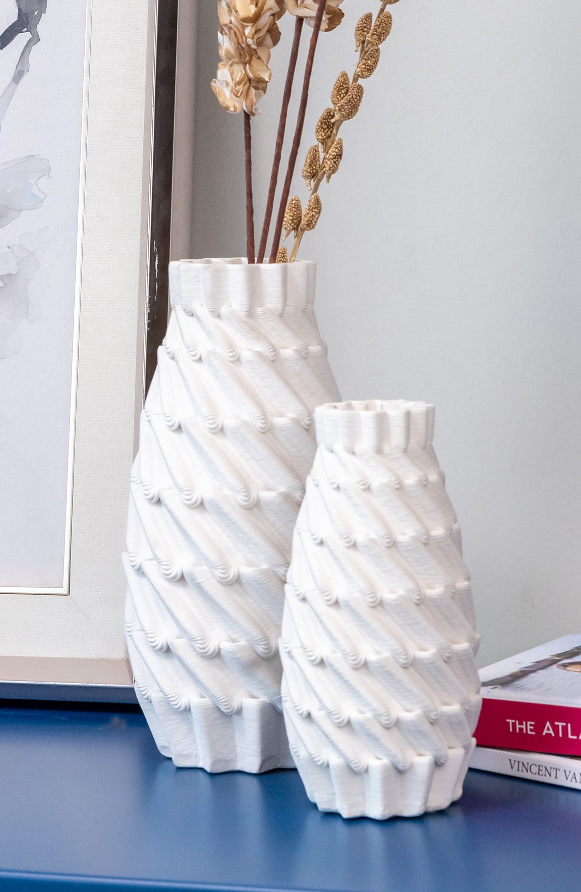TABY Tall White 3D Printed Ceramic Vase