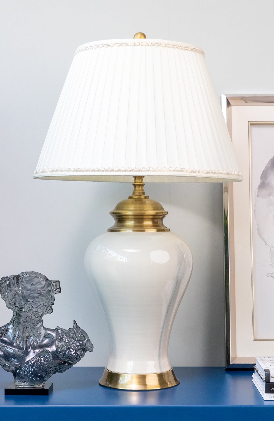 Oliver Cream Solid Ceramic Table Lamp