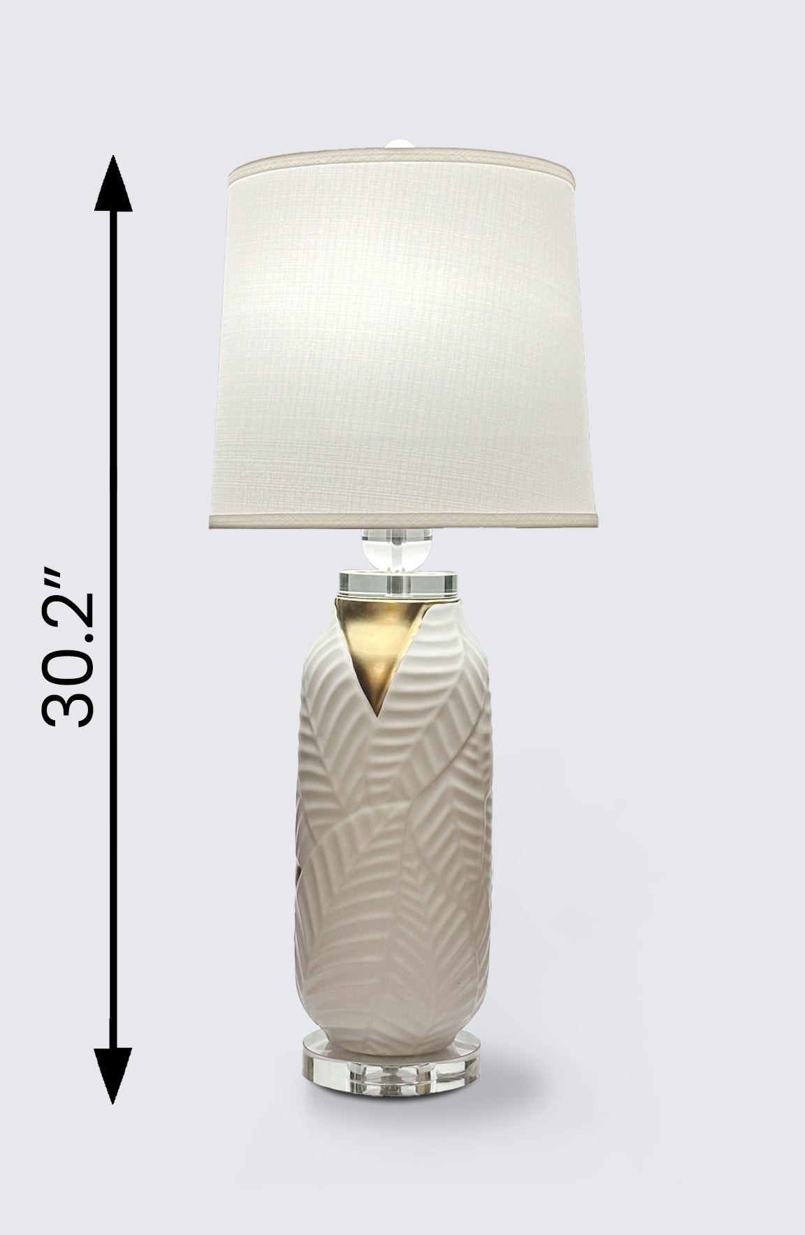 Aiden White Leaf Texture Ceramic Table Lamp