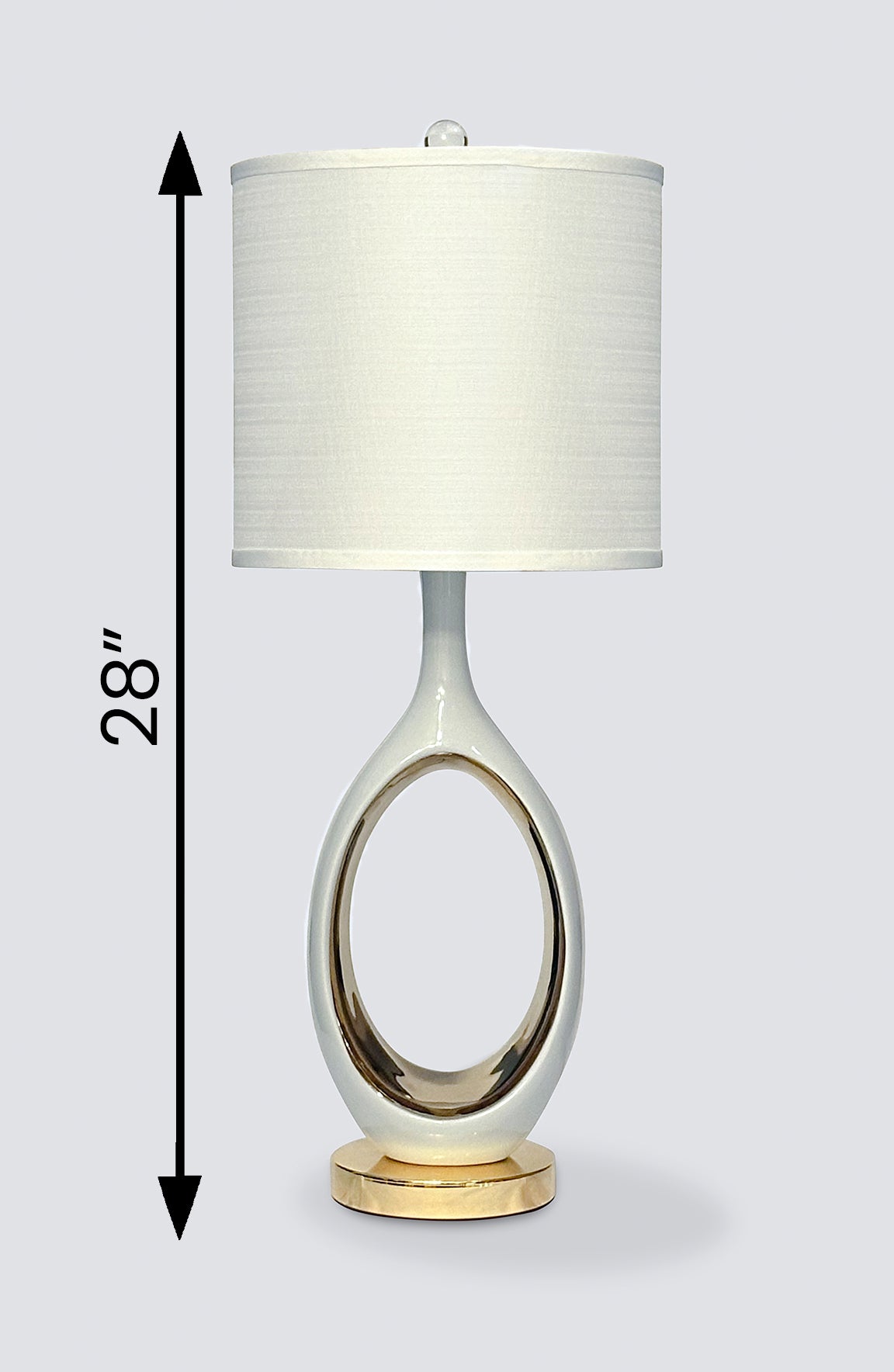 Noah Oval Ivory Gold Ceramic Table Lamp