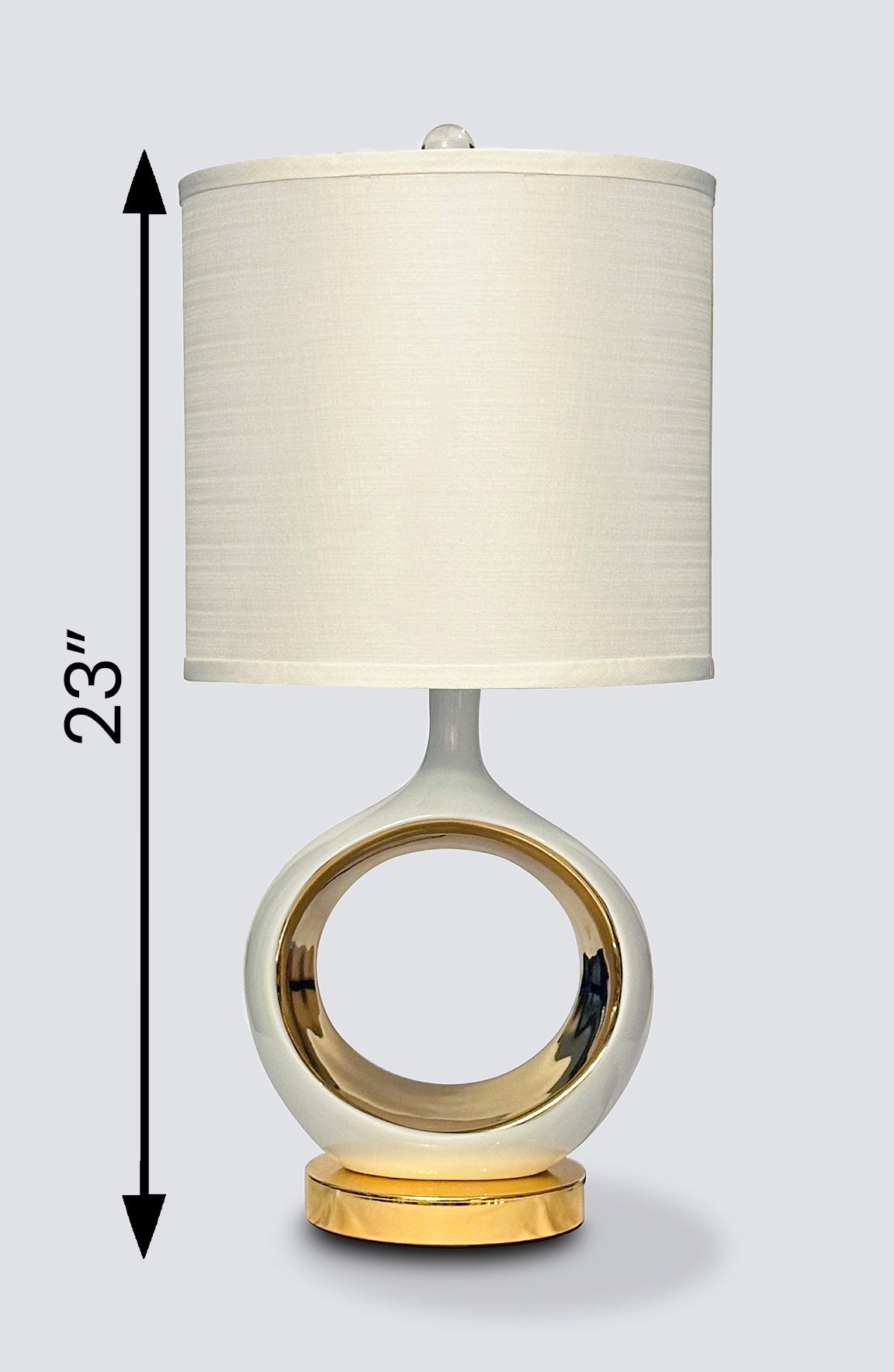 Noah Round Ivory Gold Ceramic Table Lamp