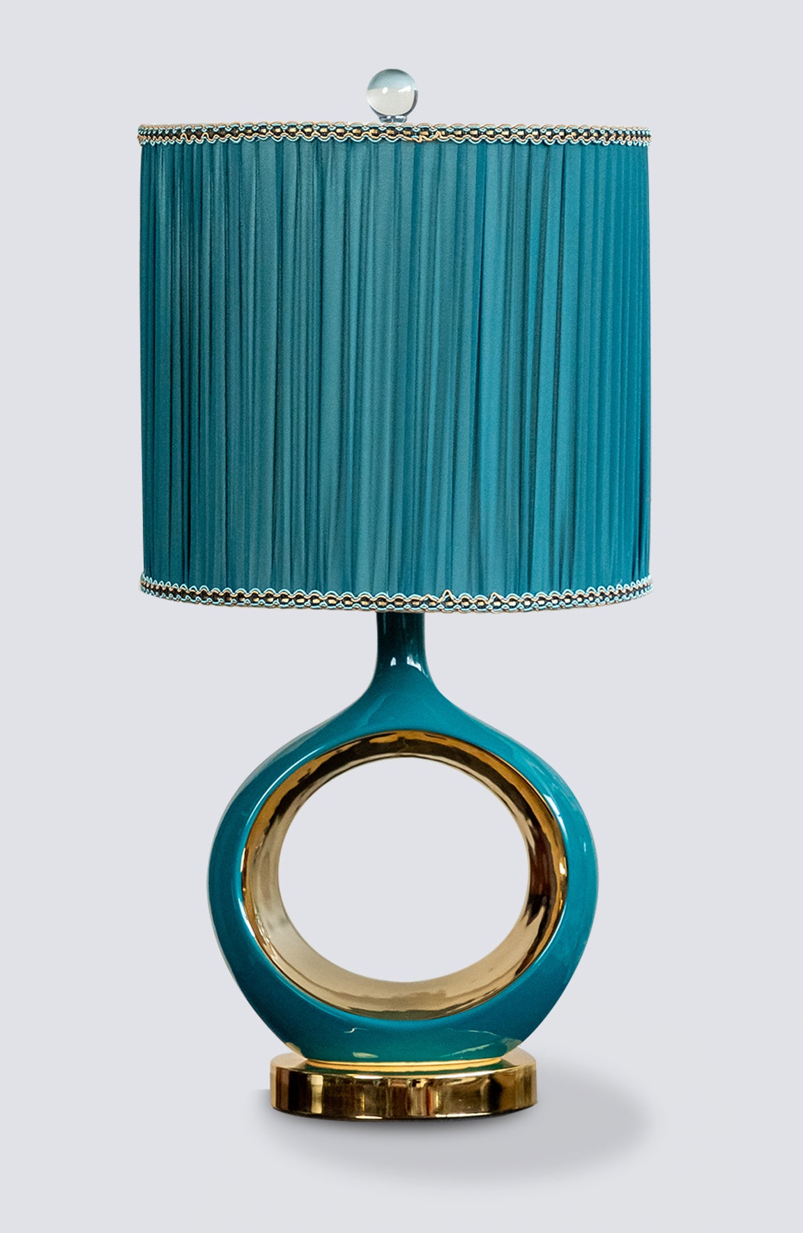 Noah Round Green Gold Ceramic Table Lamp