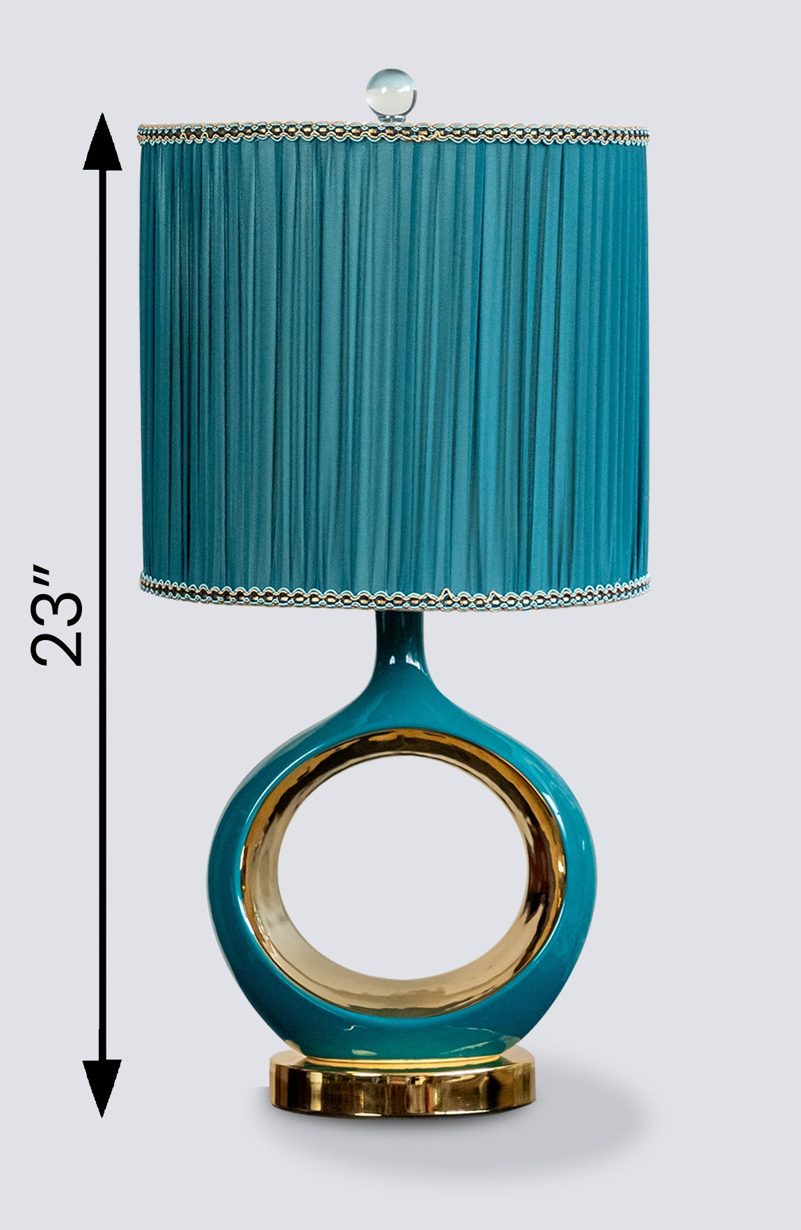 Noah Round Green Gold Ceramic Table Lamp