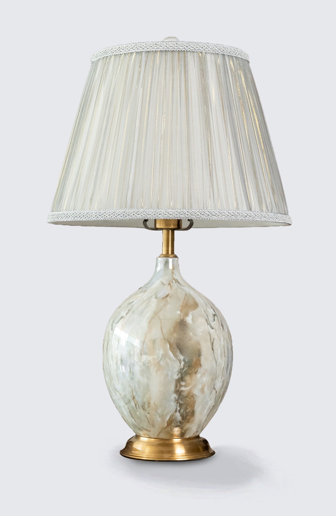 James Ivory Gold Ceramic Marble Texture Ceramic Table Lamp