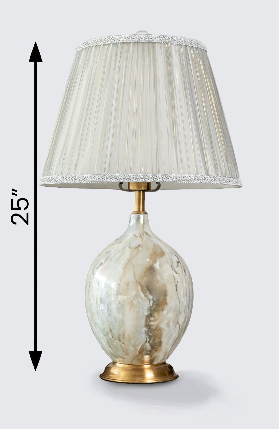 James Ivory Gold Ceramic Marble Texture Ceramic Table Lamp