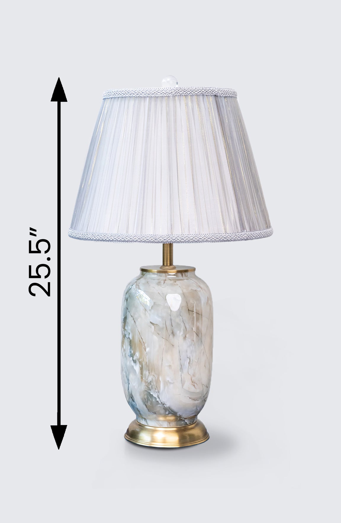 Adam Ivory Gold Ceramic Marble Texture Ceramic Table Lamp