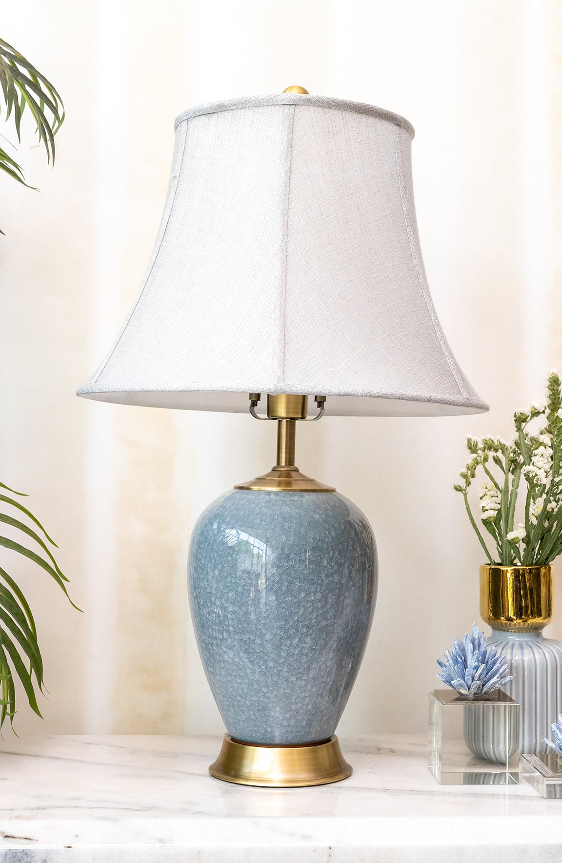 Bella Grey Solid Ceramic Table Lamp