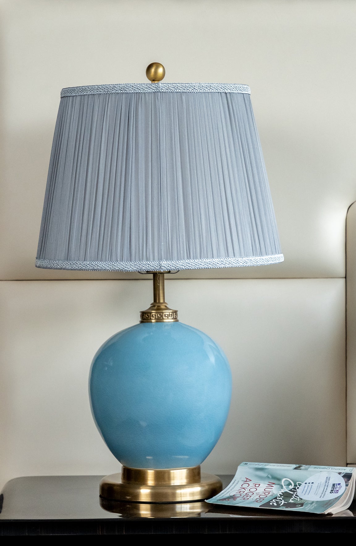 Ella Blue Solid Ceramic Table Lamp