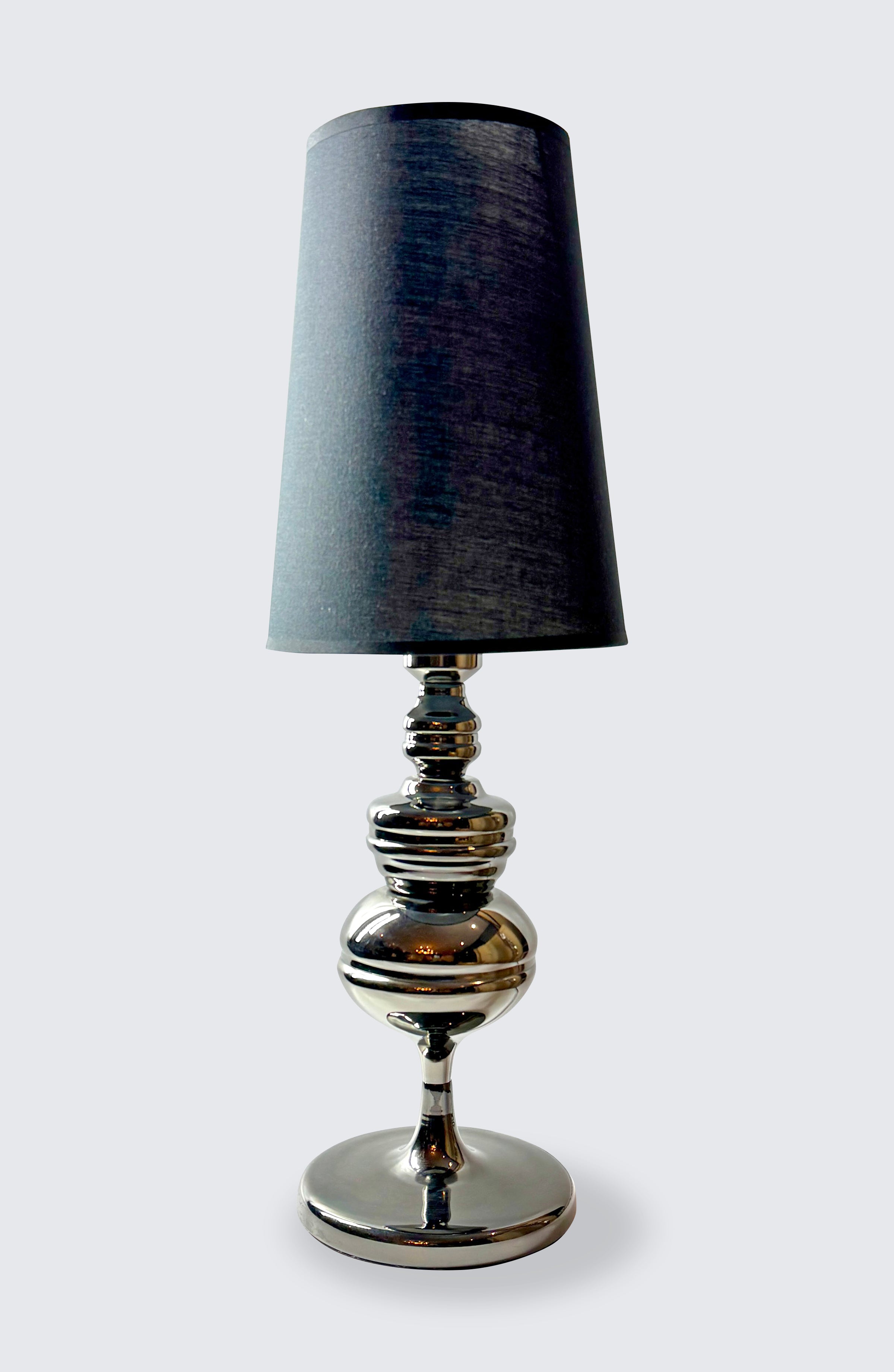 Hayden Black Slim Glass Table Lamp