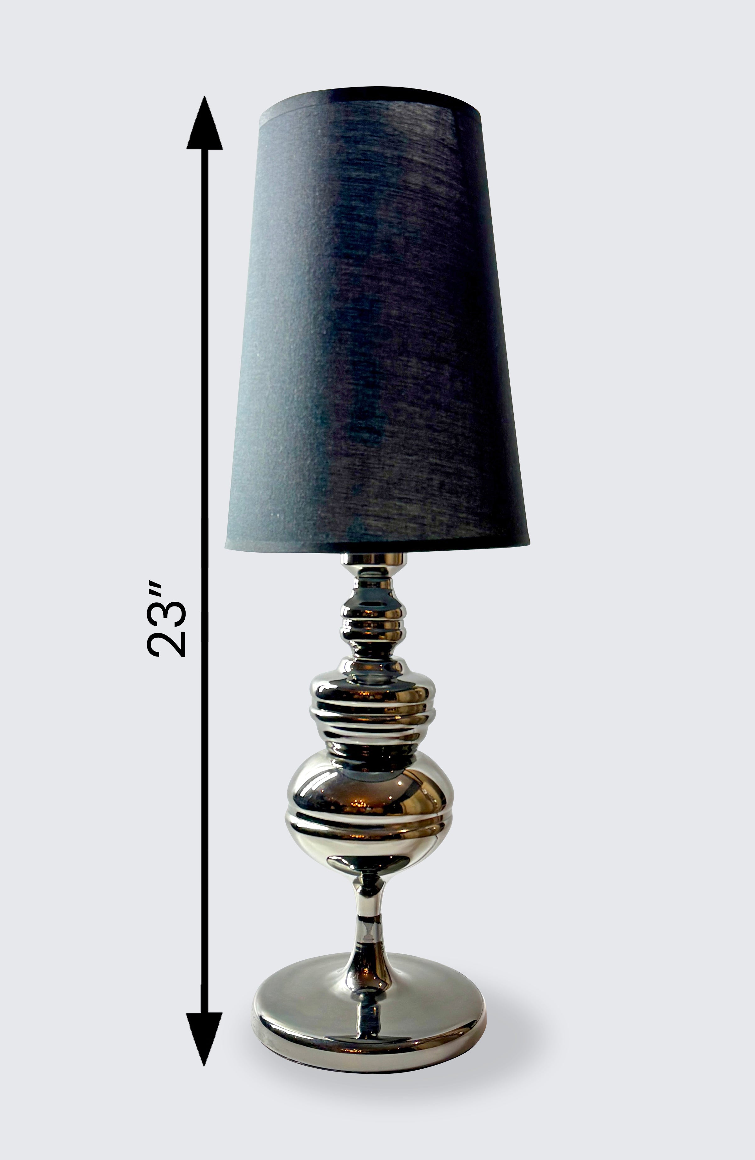 Hayden Black Slim Glass Table Lamp
