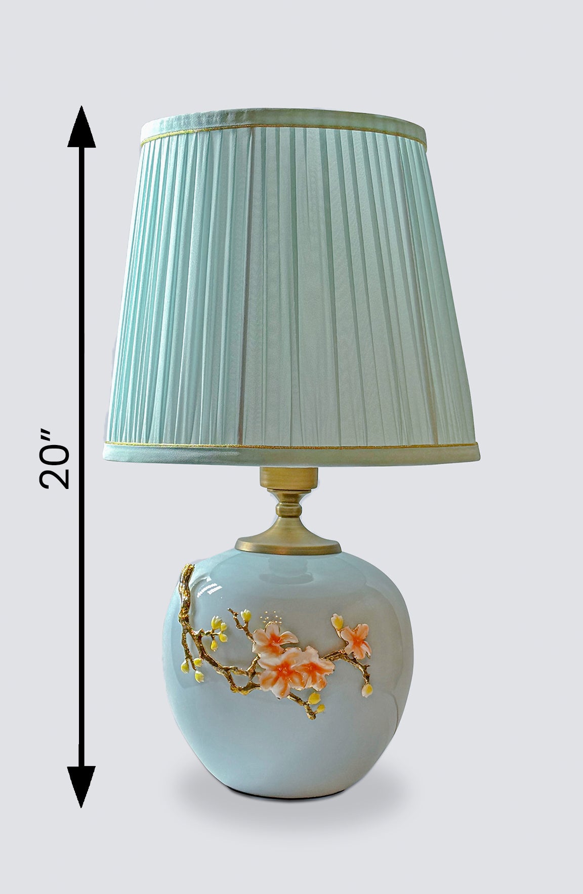Alice Powder Blue Floral Ceramic Table Lamp