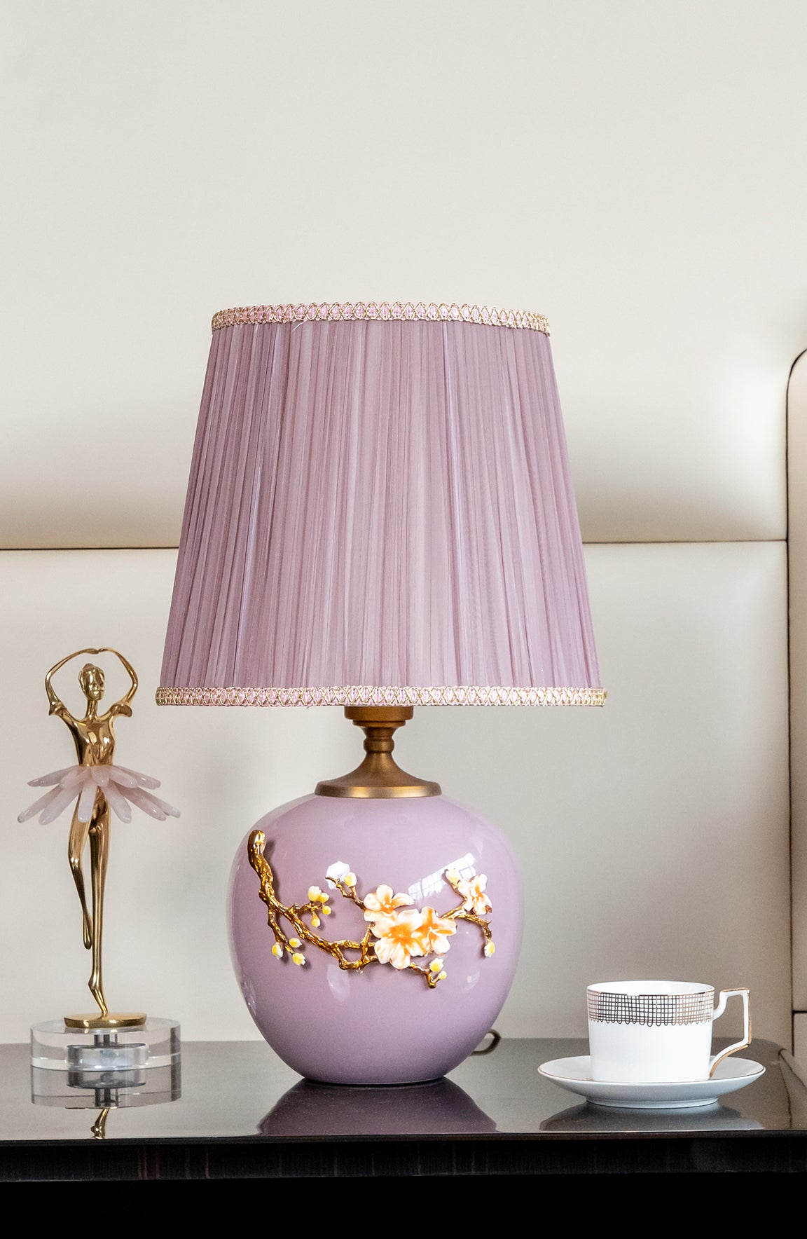 Alice Blush Floral Cermaic Table Lamp