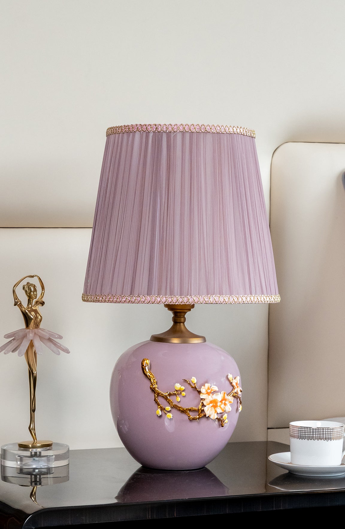 Alice Blush Floral Cermaic Table Lamp