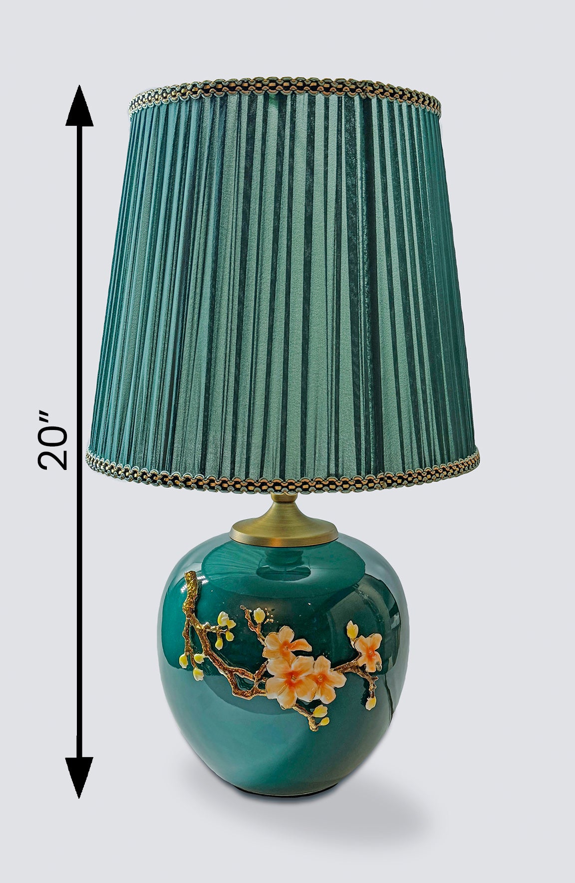 Alice Green Floral Cermaic Table Lamp