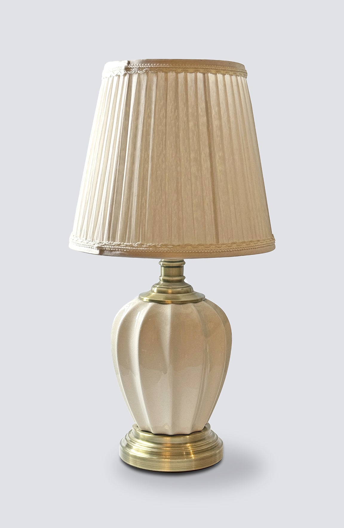 Emily Cream Solid Fluted Ceramic Table Lamp
