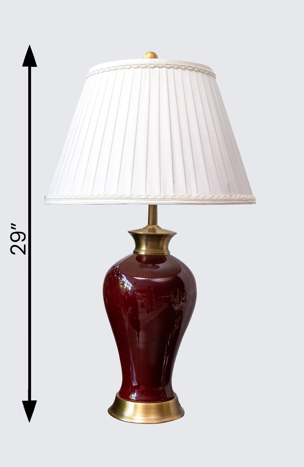 Olivia Maroon Solid Ceramic Table Lamp
