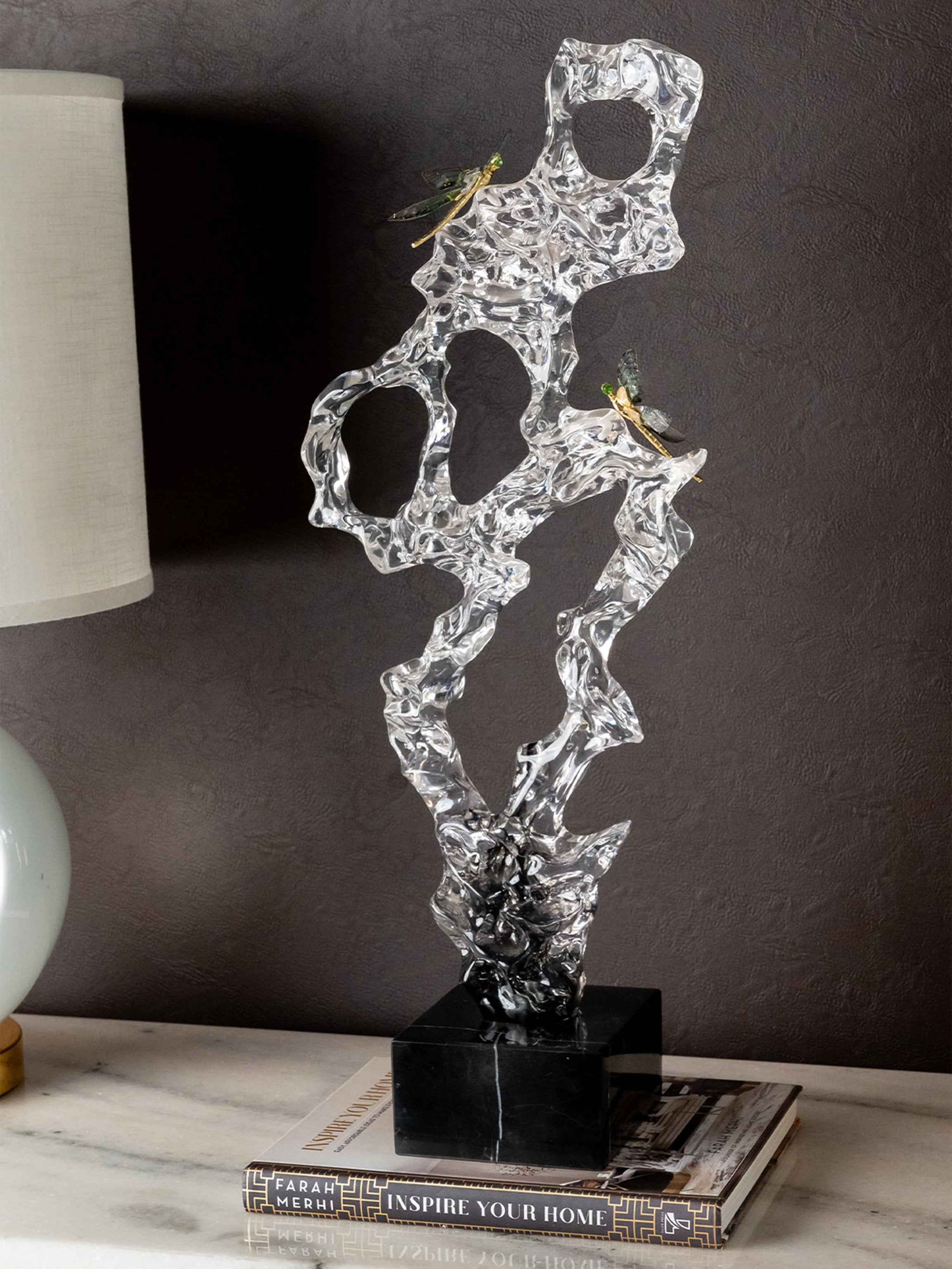Frozen Resin Crystal Metal Merge Decor Object