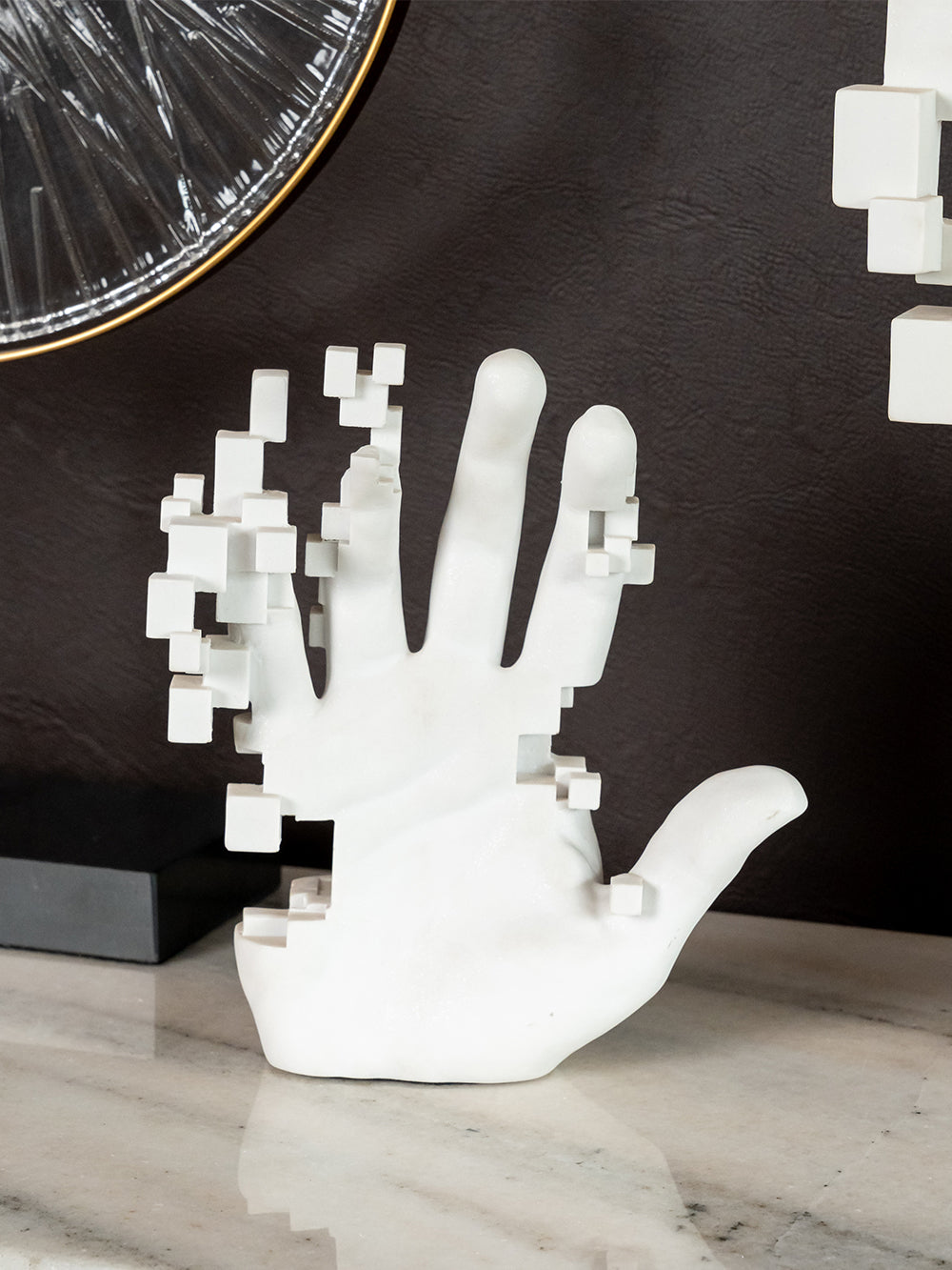 Pixel hand Small Novelty Sculptures Decor Object
