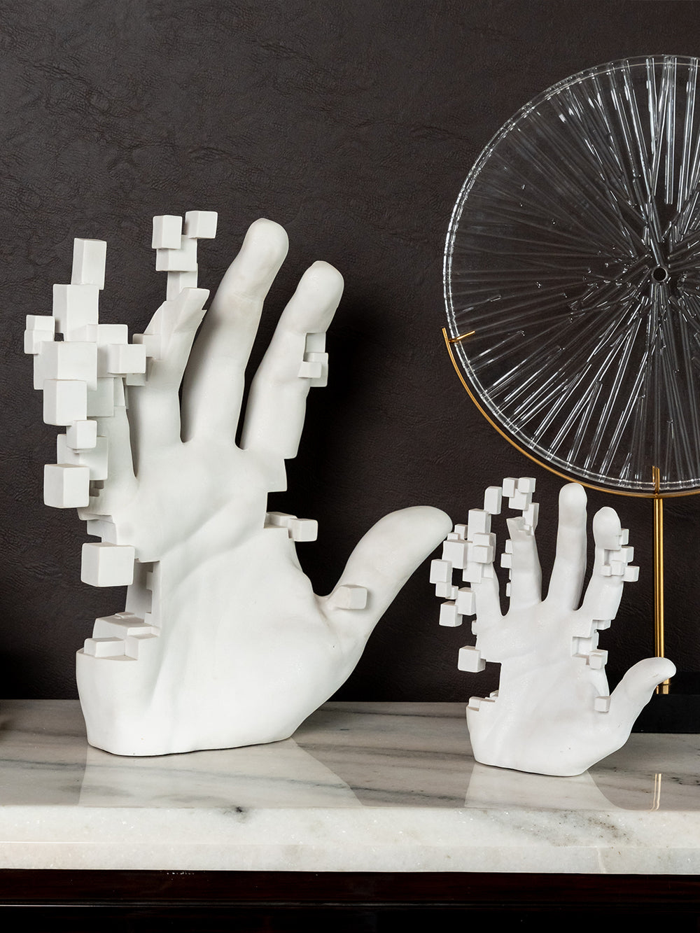 Pixel hand Small Novelty Sculptures Decor Object