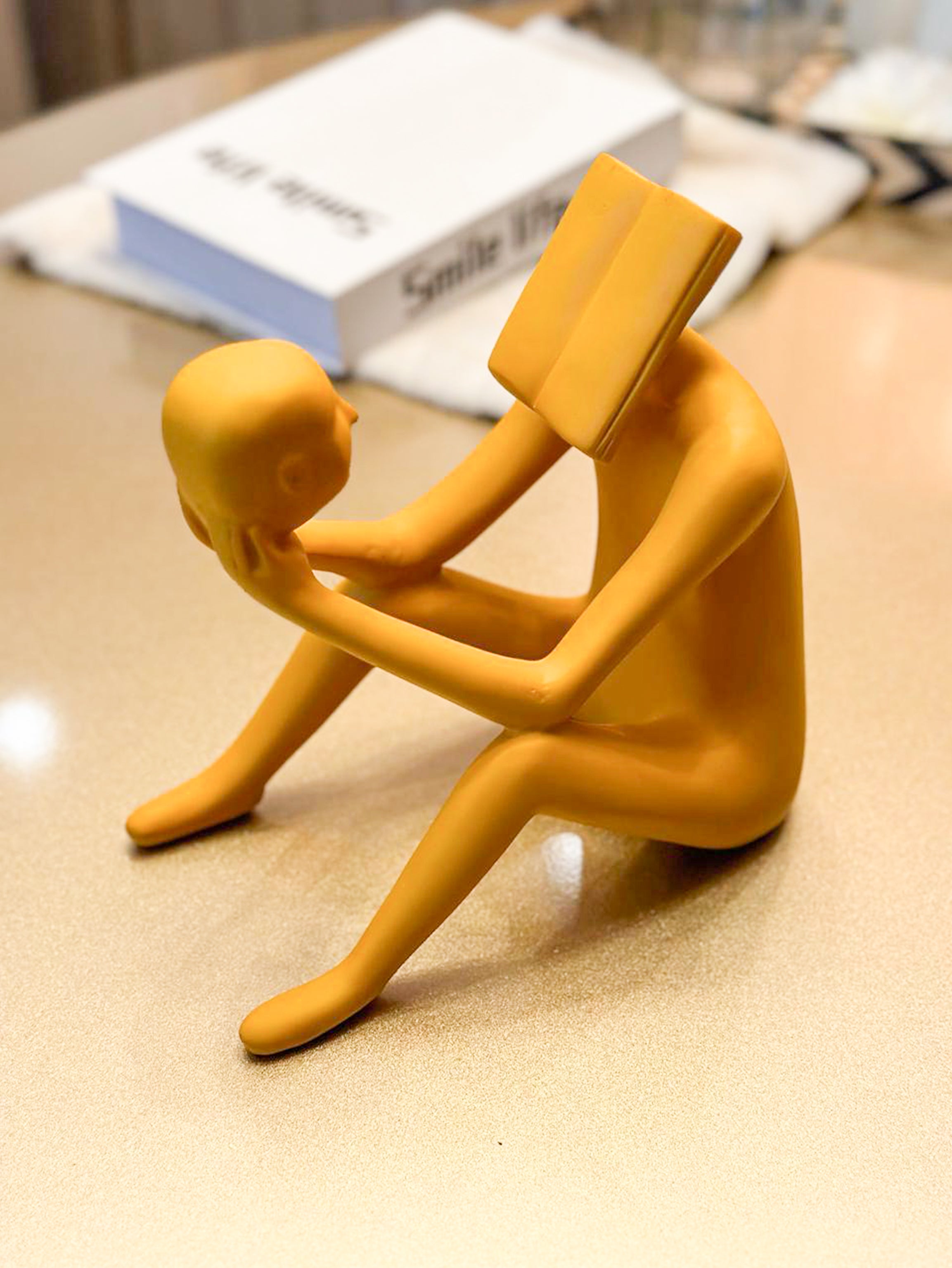 Brain Away Ceramic Yellow Novelty Sculptures Decor Object