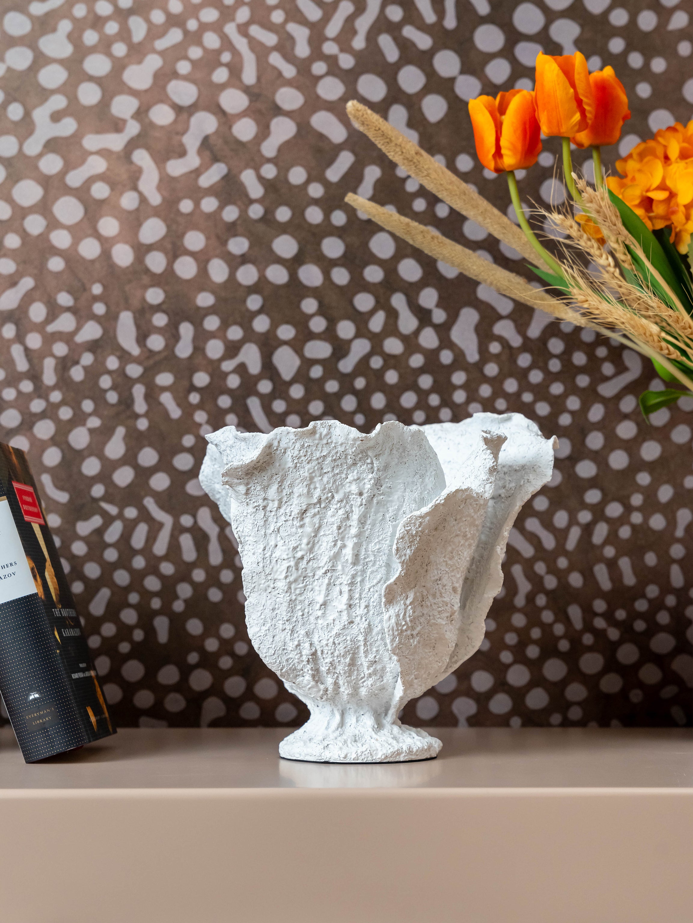 Frosted Coral Sculptural Vase