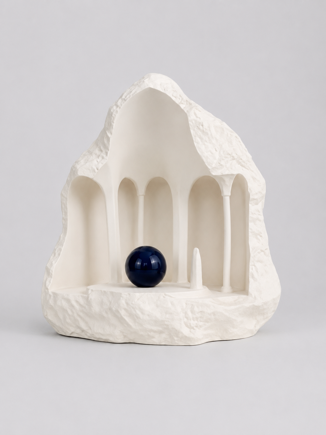 Mini Sculpt Arch Cave White Ceramic Decor Object