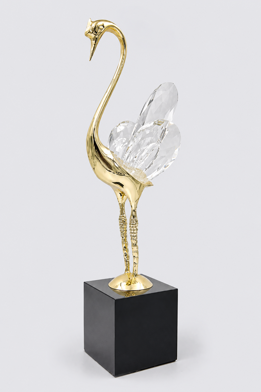 Schwan Pair Crystal Metal Merger Decor Object