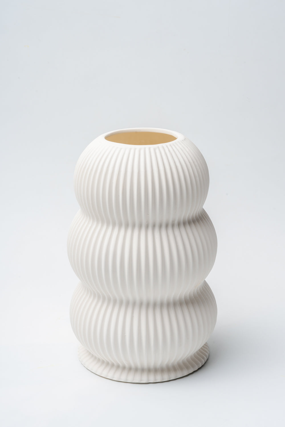 Ivory Contour Tower Sculptural Vase