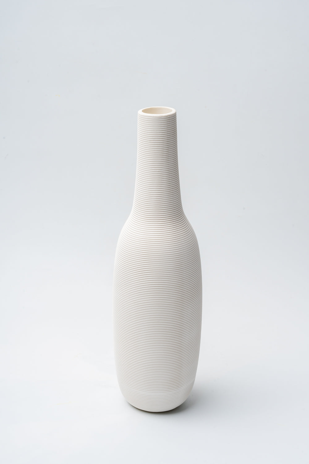 Ivory Tall Bare Muse Ribbed Vase