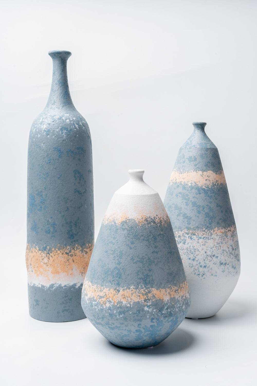 Azure Drift Textured Small Sculptural Vase