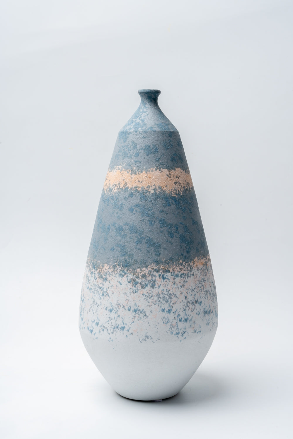 Azure Drift Textured Medium Sculptural Vase