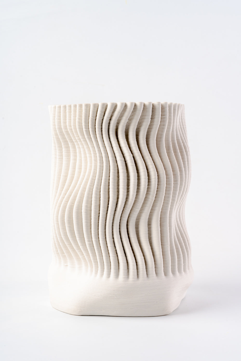 Waveform Sculpted Ceramic Vase Small