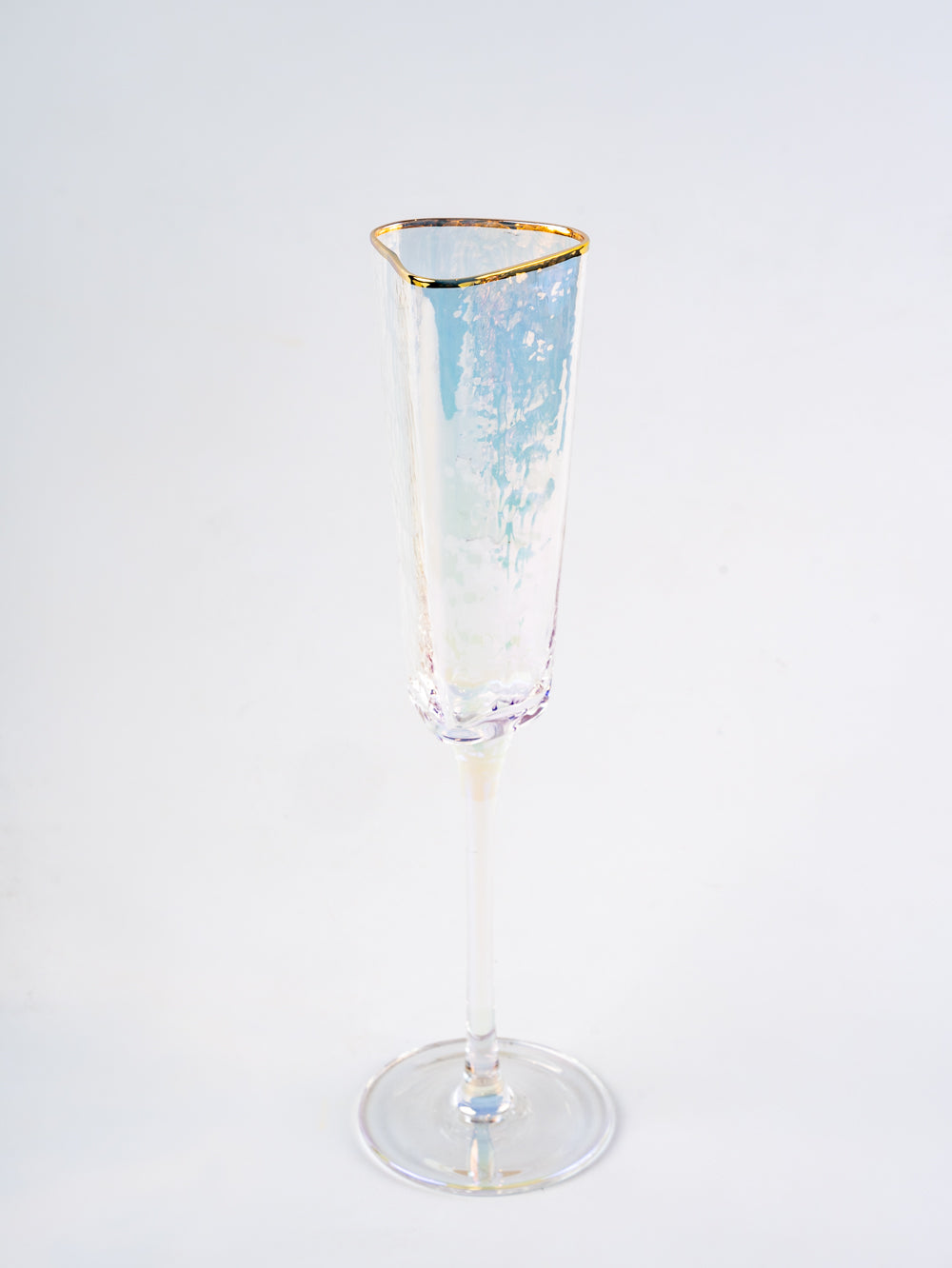 Maeve Triangular Champagne Multi Colored Flute Glass