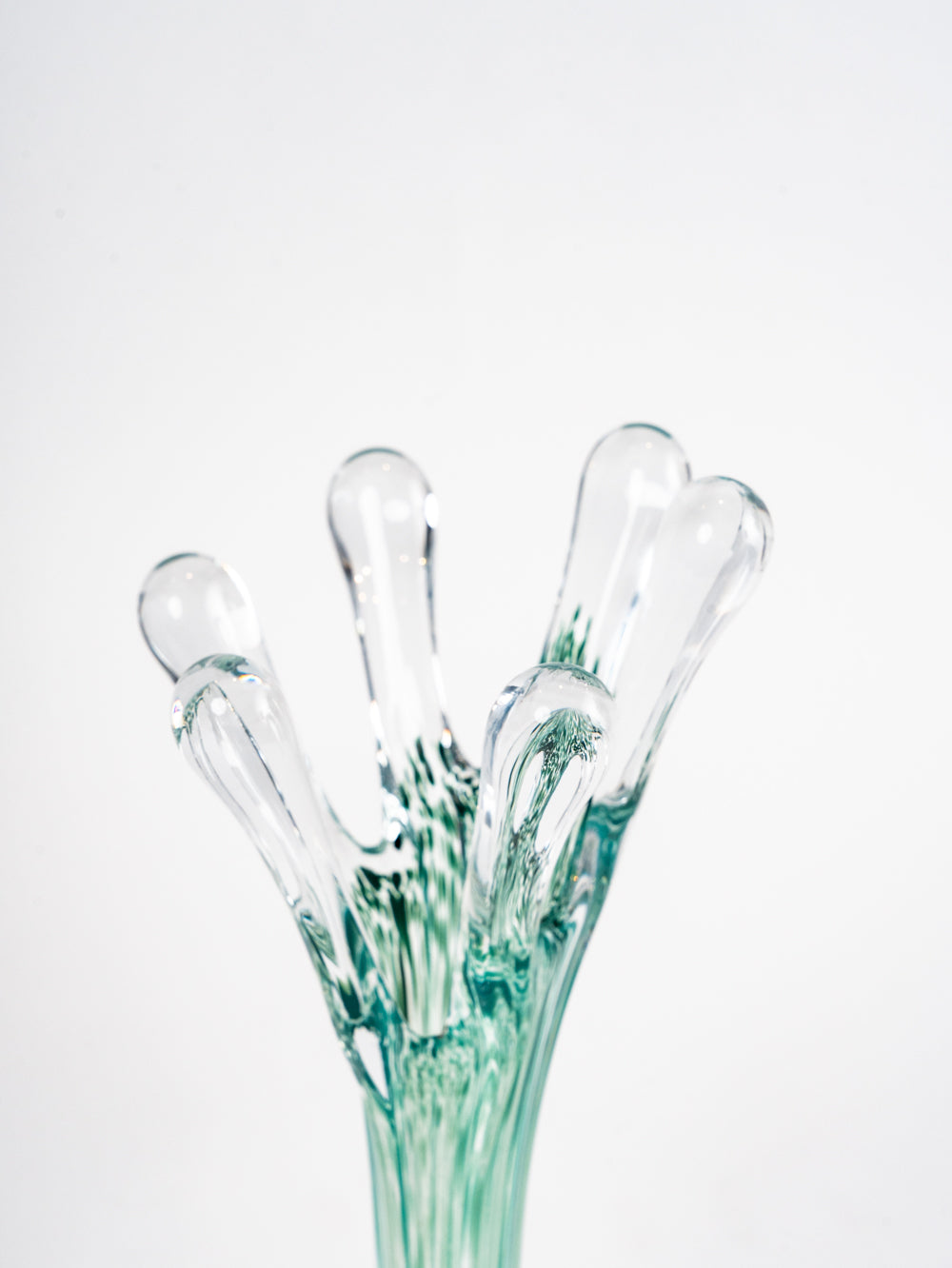 ROOT VASE LONG CLEAR AND GREEN VASE ART  DÉCOR OBJECT