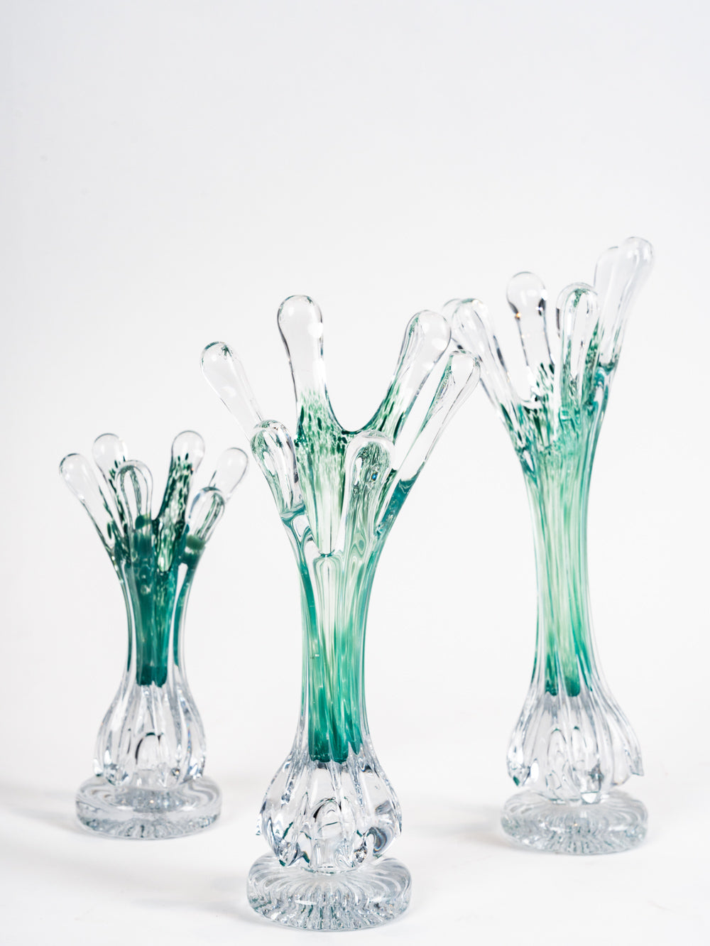 ROOT VASE MEDIUM CLEAR AND GREEN VASE ART  DÉCOR OBJECT