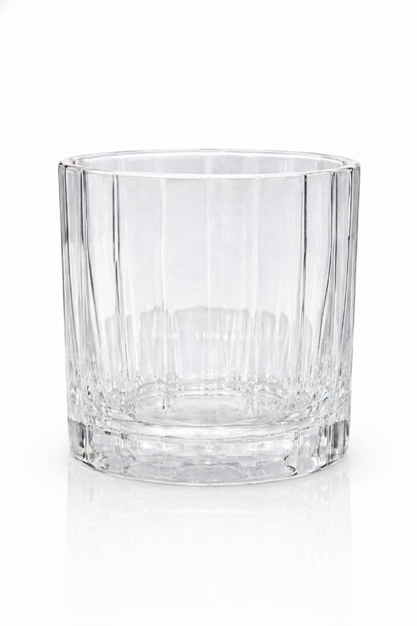 Colin Lowball Clear Ribbed Drinking Glass Set Of 6