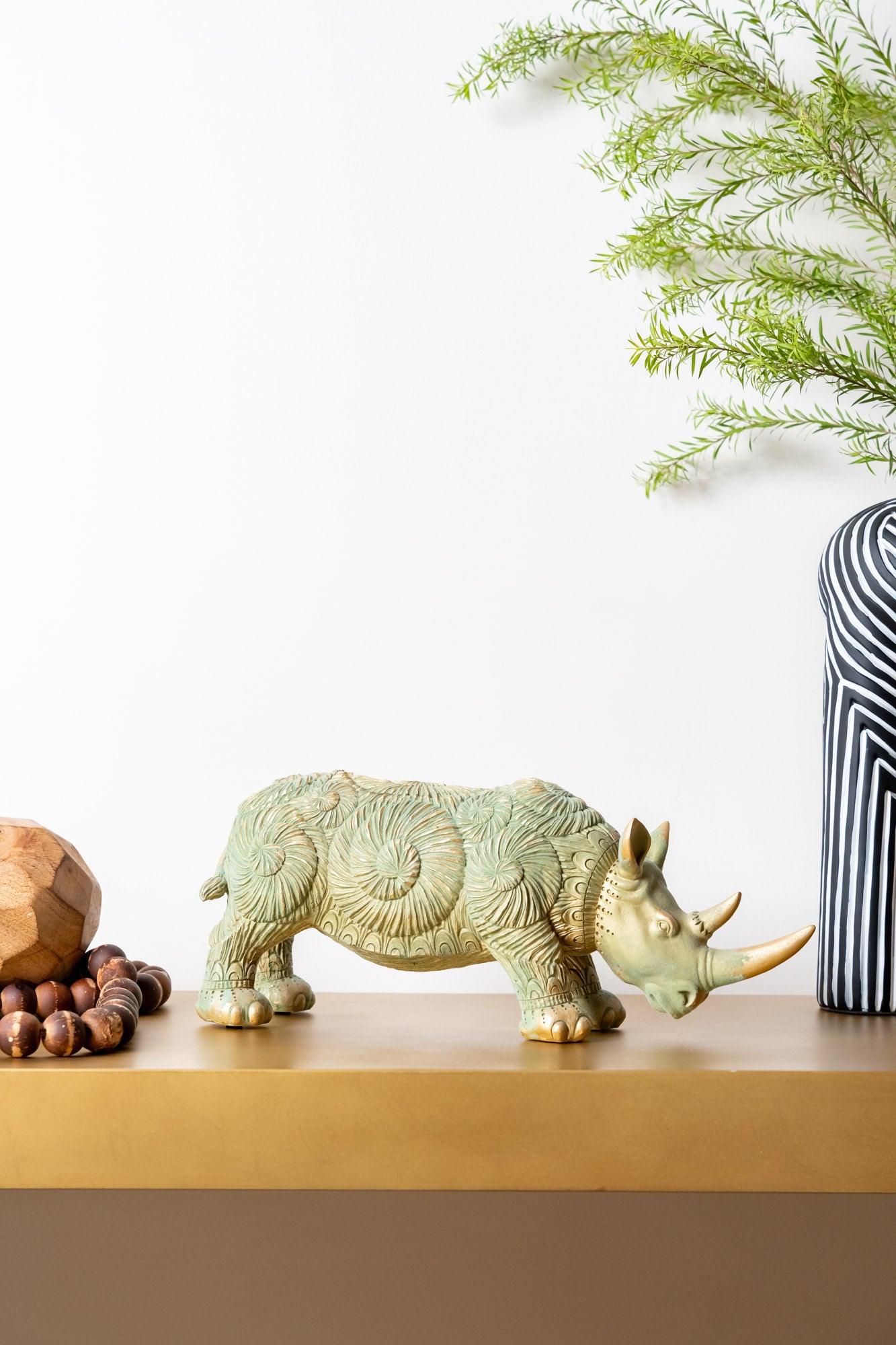Rhine Art Resin Flocking Animal Figurines Decor Object