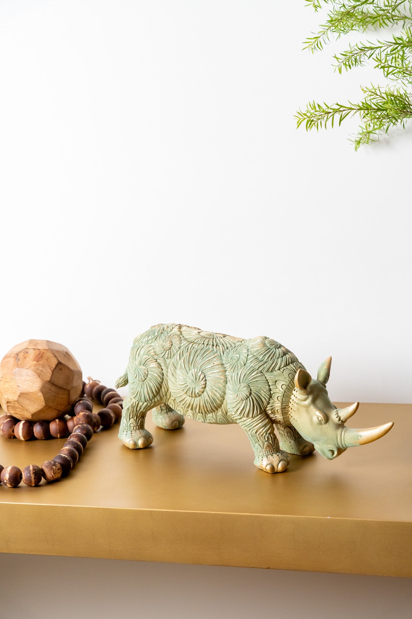Rhine Art Resin Flocking Animal Figurines Decor Object