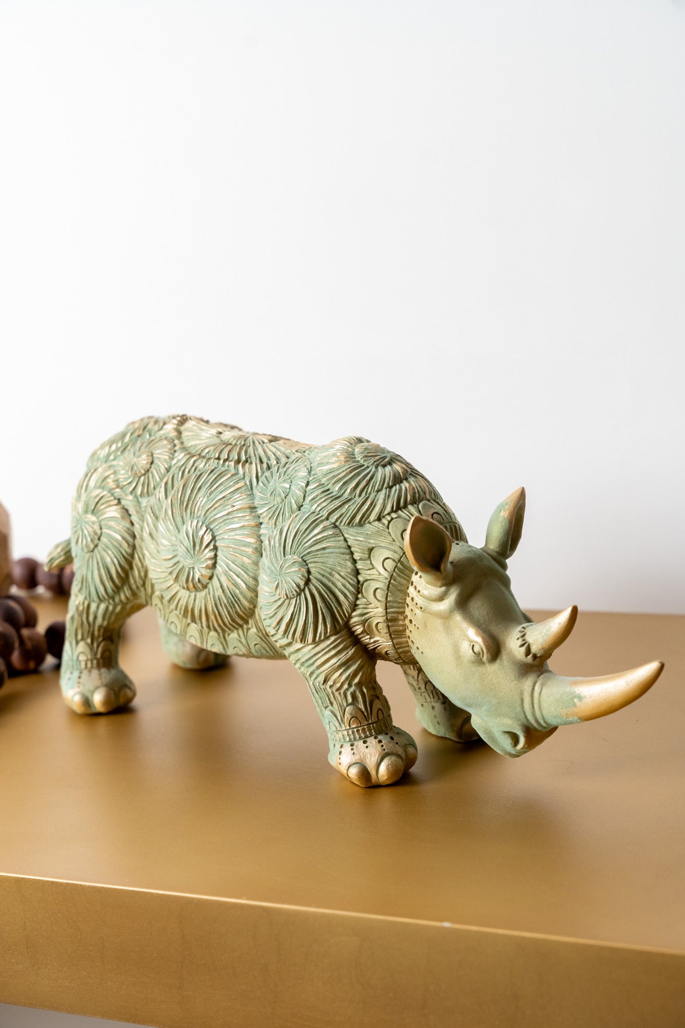 Rhine Art Resin Flocking Animal Figurines Decor Object