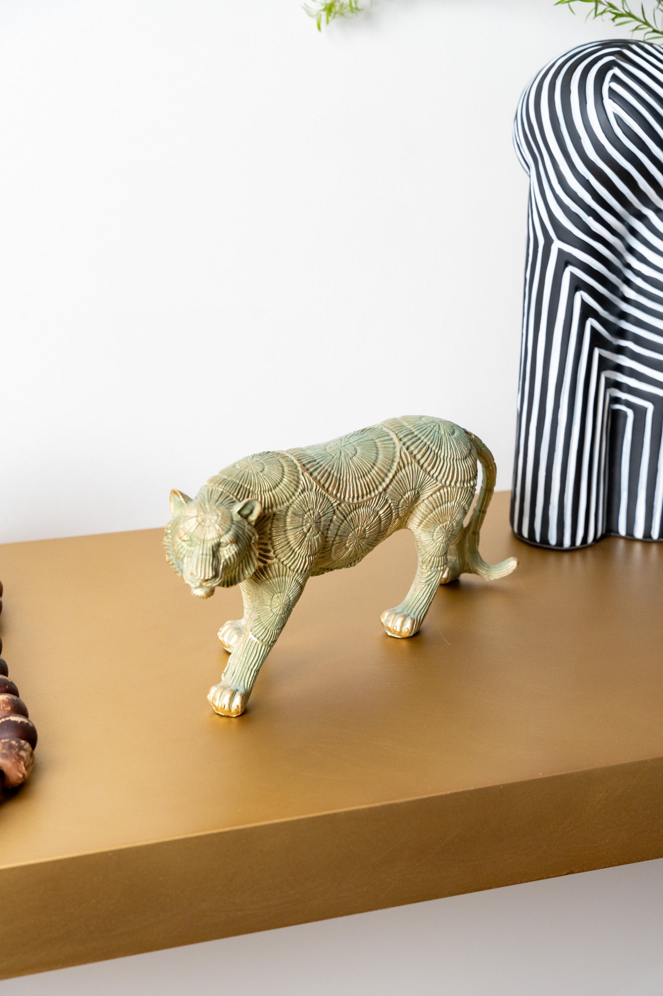 Tiger Resin Flocking Animal Figurines Decor Object
