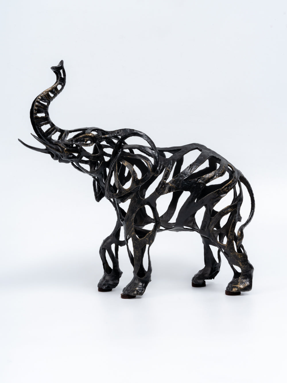 Elano Abstract Metal Elephant Sculpture