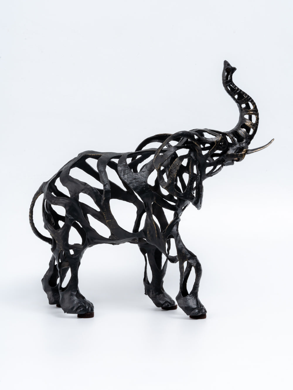 Elano Abstract Metal Elephant Sculpture