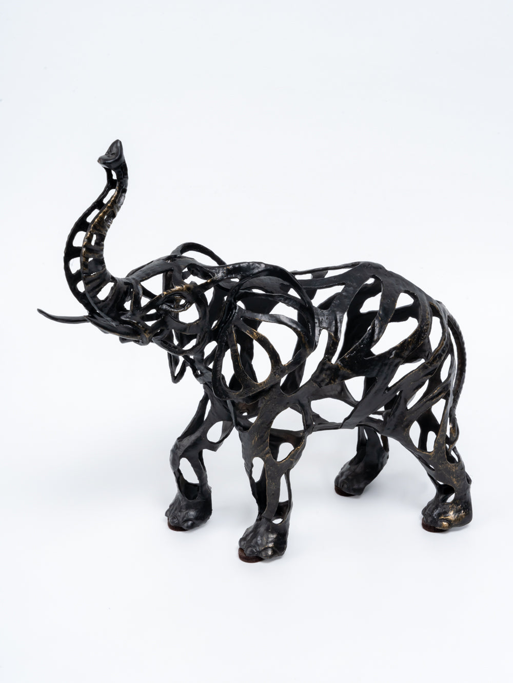 Elano Abstract Metal Elephant Sculpture