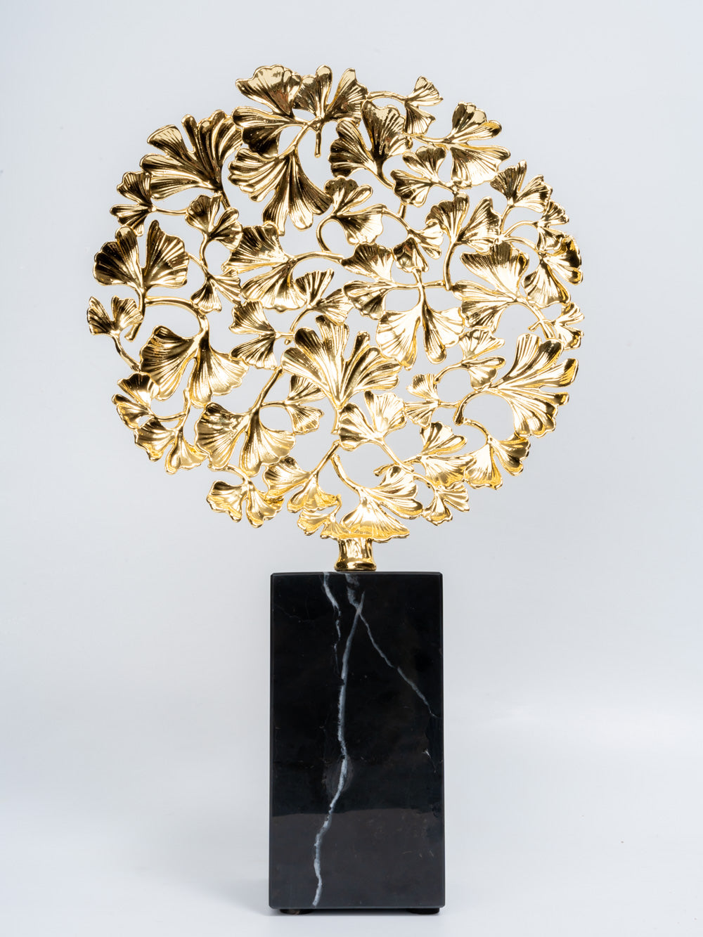 Luxe Golden Ginko Leaf Art Sculpture Tall (Single)