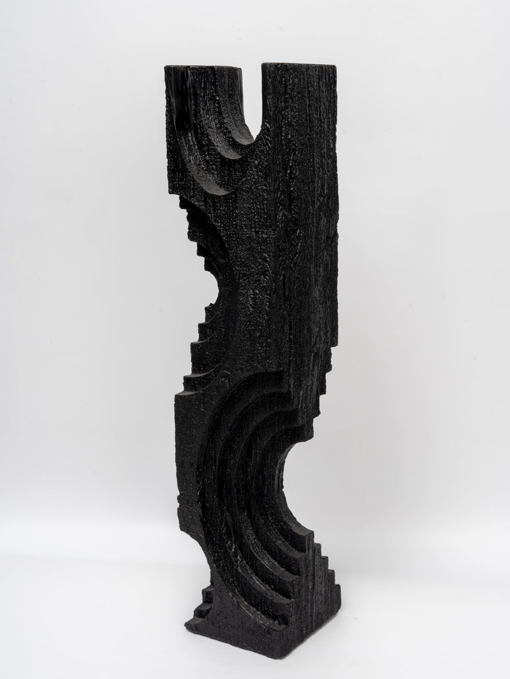Luxe Charcoal Crest Abstract Sculpture