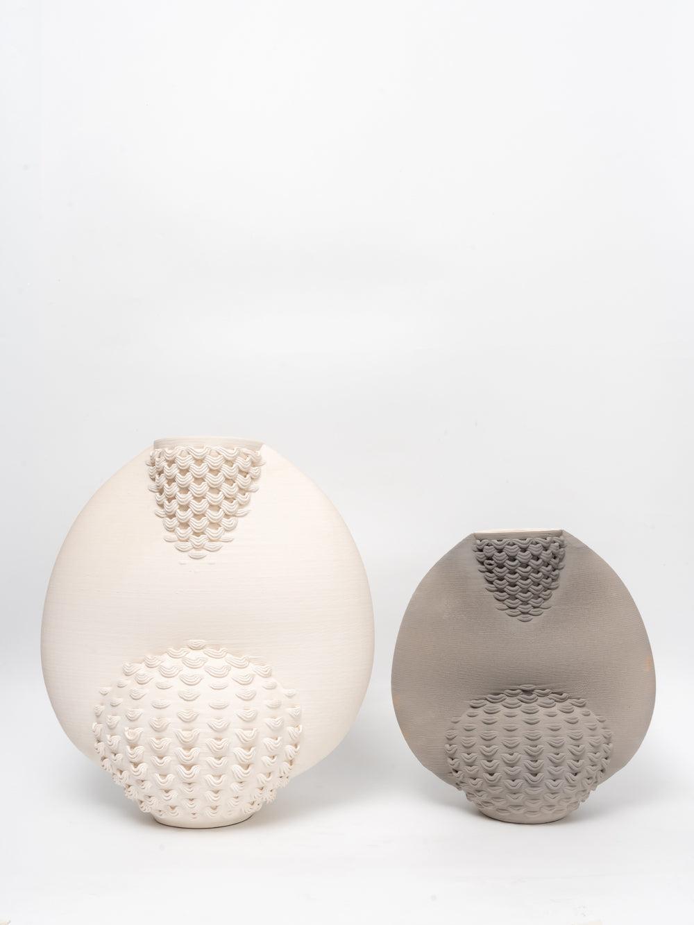 Bees Nest White Textured Ceramic Vase
