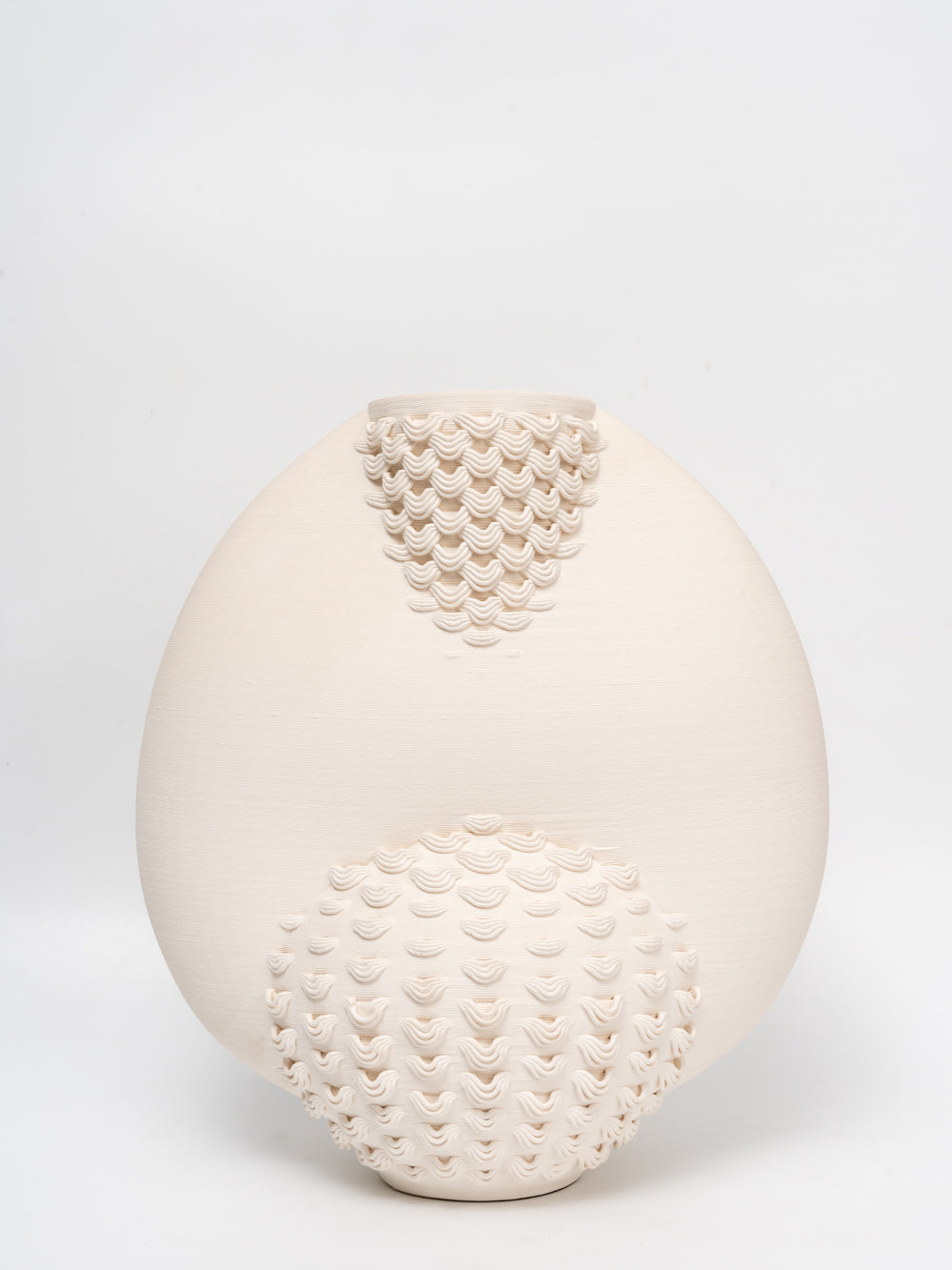 Bees Nest White Textured Ceramic Vase